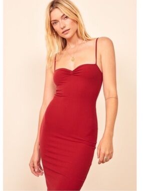 Reformation Knit Ribbed Bodycon Midi Dress